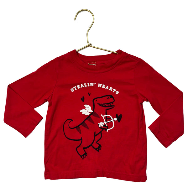 Carter's Red Dino 'Stealin' Hearts' Shirt - Size 18 Mo