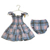 Hill House Pastel Plaid Smocked Dress & Bloomers - Size 2Y
