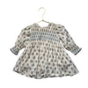Pink Chicken Ivory & Brown Flower Print Smocked Dress - Size 3-6 Mo
