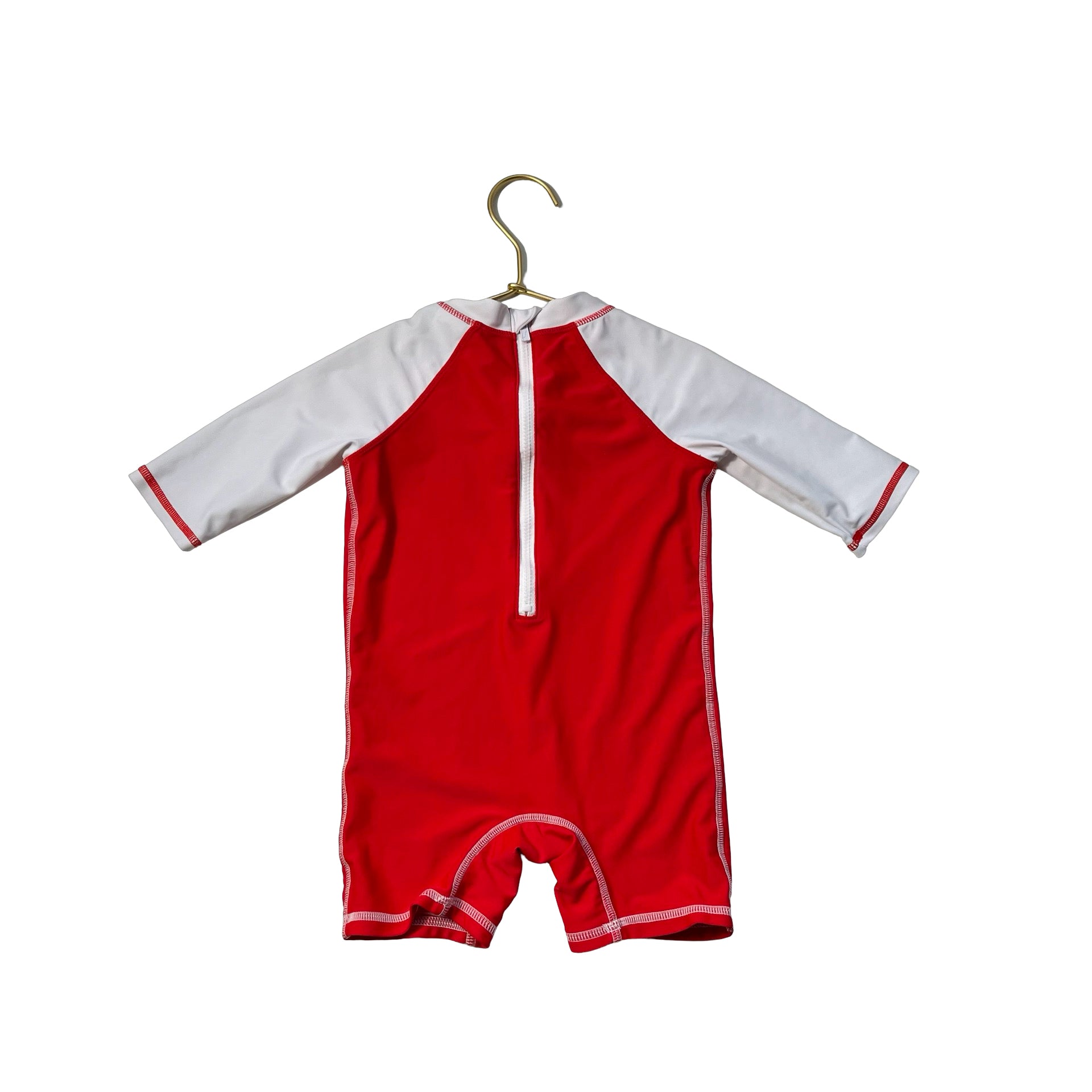 Floatimini Red 'Future Lifeguard' Swim Suit Romper - Size 12 Mo