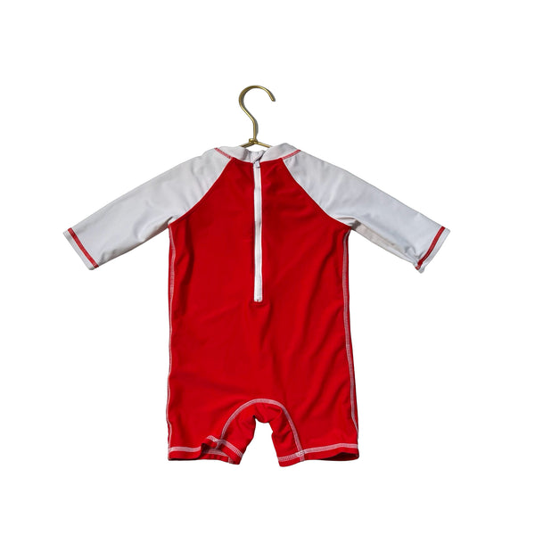 Floatimini Red 'Future Lifeguard' Swim Suit Romper - Size 12 Mo