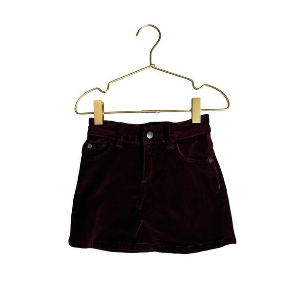 DL 1961 Burgundy Velvet 'Jenny' Skirt - Size 3
