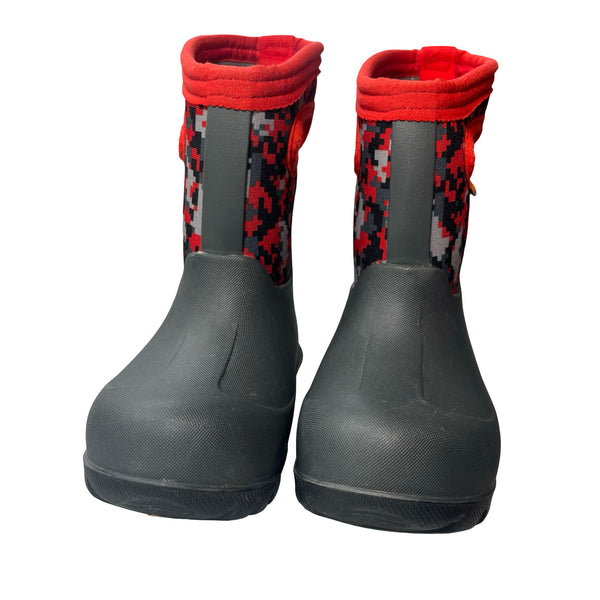 Bogs Gray & Red Pattern Boots - Size 7