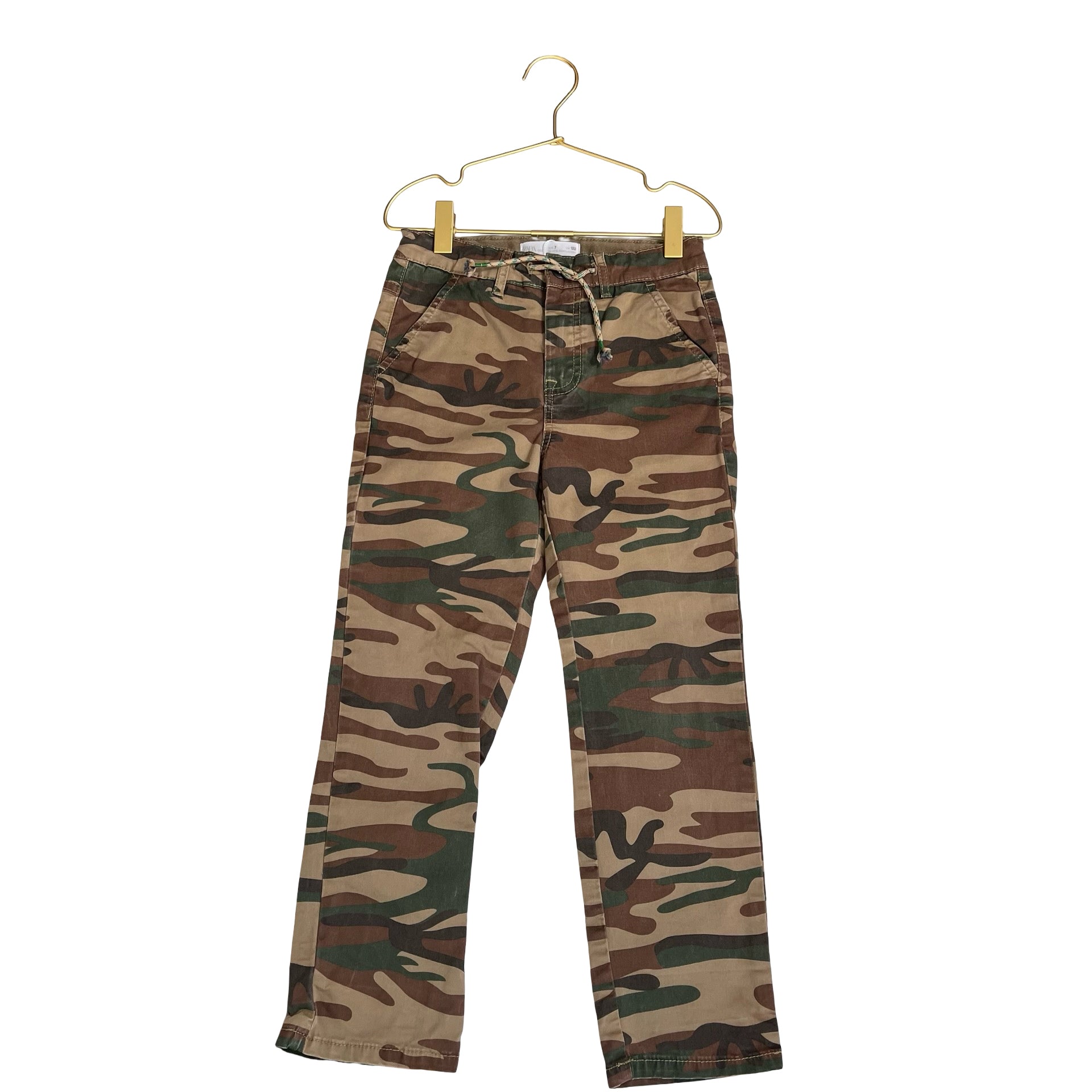Zara Tan, Brown, Green Camouflage Pants - Size 7