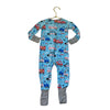 Little Sleepies Blue Emergency Vehicle Print One-Piece PJs - Size 6-12 Mo