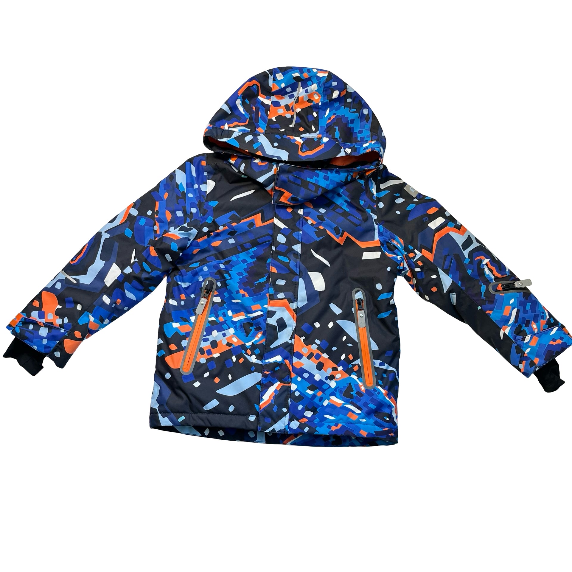 Reima Black, Blue, Orange Graphic Print Winter Jacket - Size 116 (6)