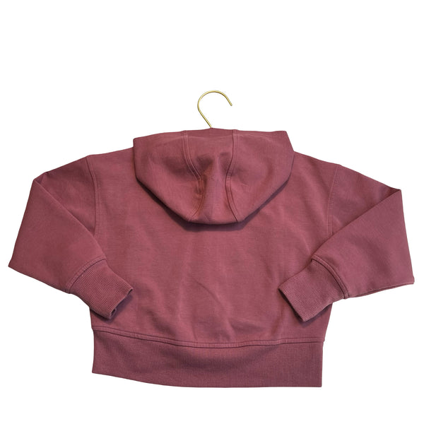 Old Navy Dusty Rose Cropped Zip-Up Hooded Sweatshirt - Size XS 5
