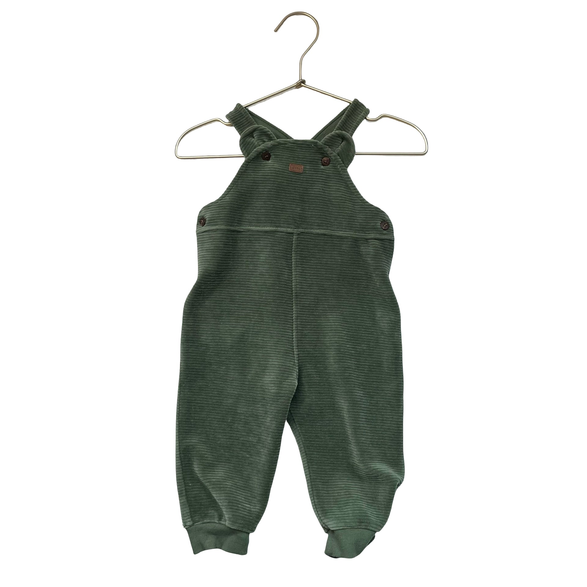Mayoral Green Ribbed Velour Overall - Size 6-9 Mo