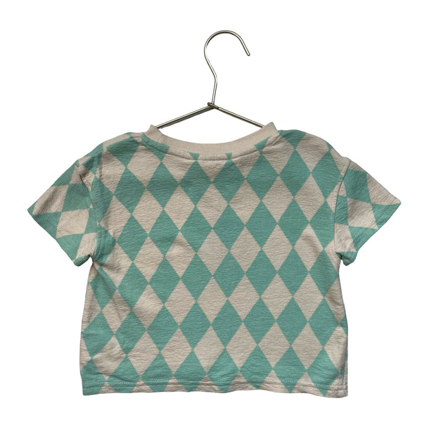 H&M Teal & Ivory Diamond Pattern - Size 5T-6