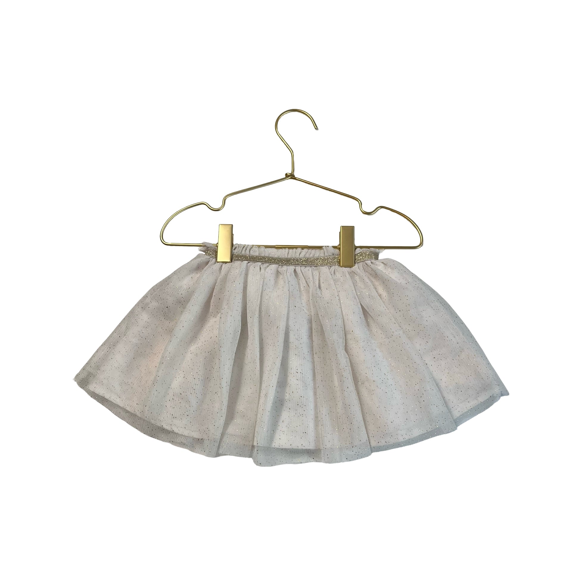 Cat & Jack Ivory & Gold Foil Dot Tulle Skirt - Size 2T