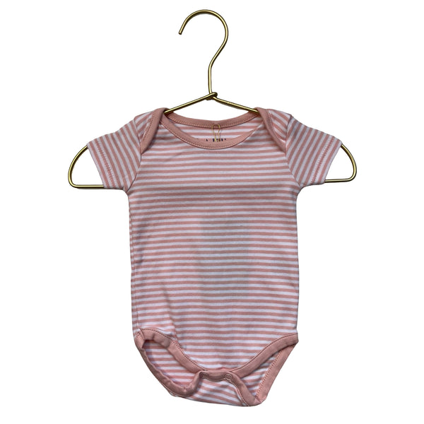 Lake Pink Striped Onesie Bodysuit - Size 0-3 Mo
