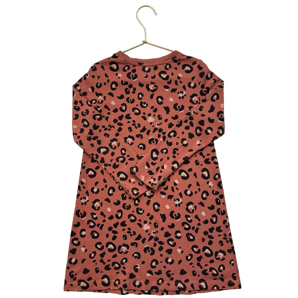 Hanna Andersson Terra Cotta Leopard Print Dress - Size 6-7