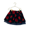 Janie and Jack Navy & Red Floral Velvet Skirt - Size 4