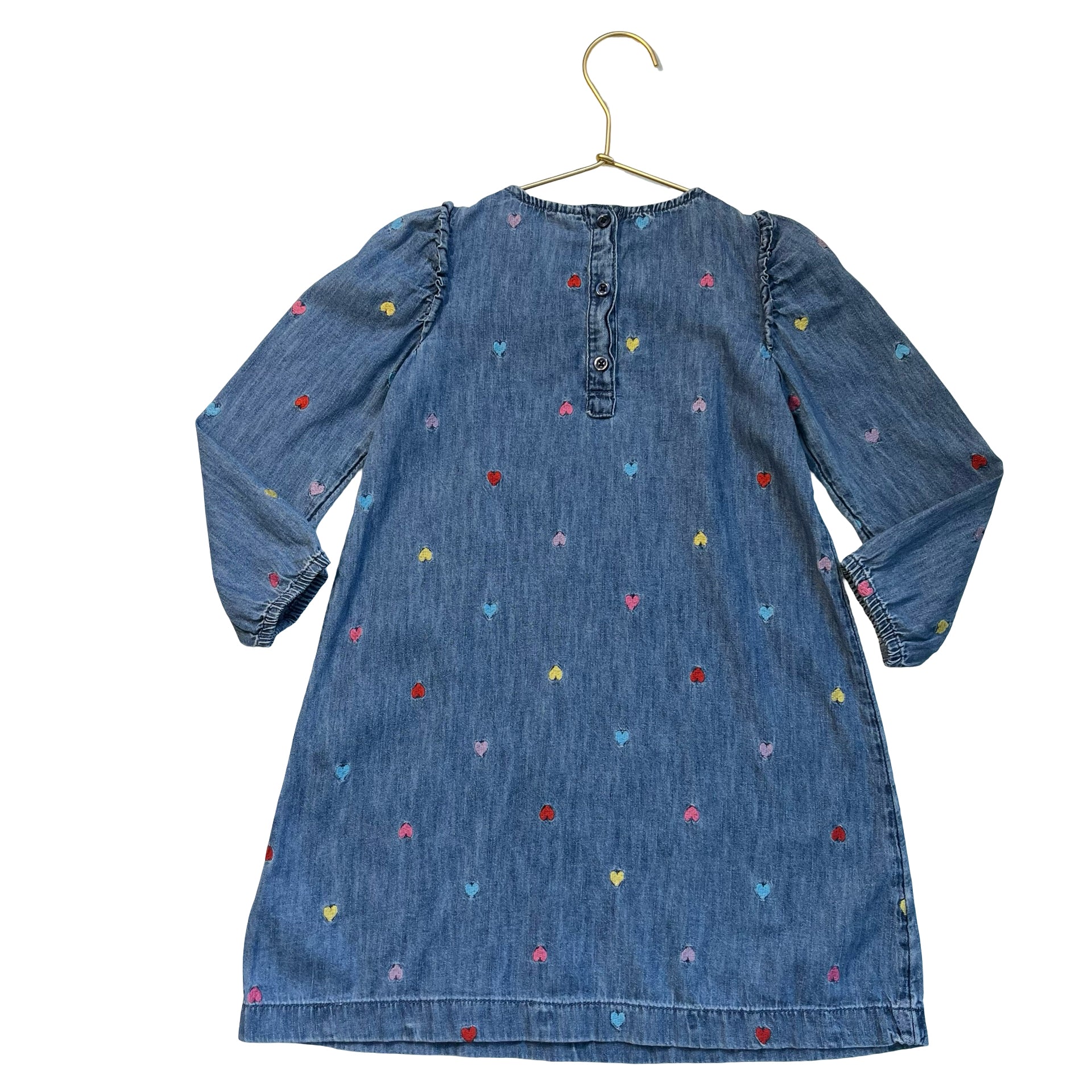 Gap Denim Embroidered Heart Chambray Dress - Size 5