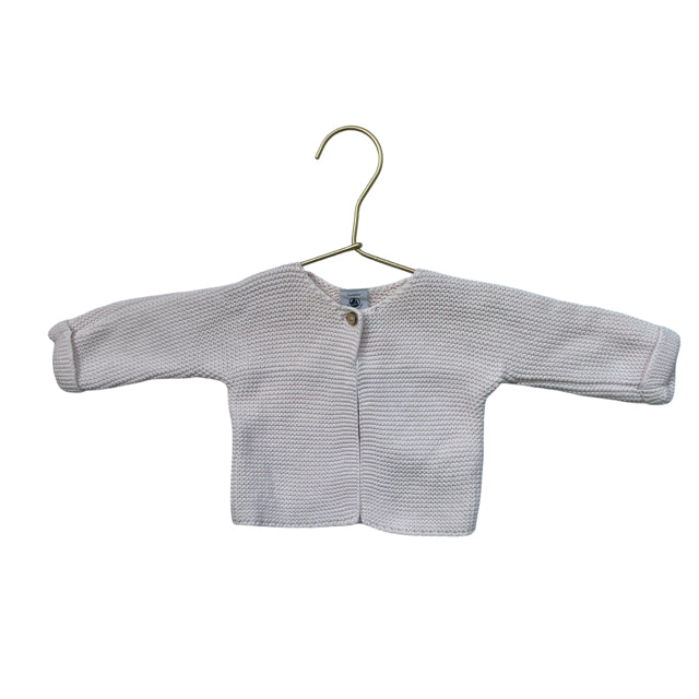 Petit Bateau Pink Cotton Cardigan Sweater - Size 3 Mo