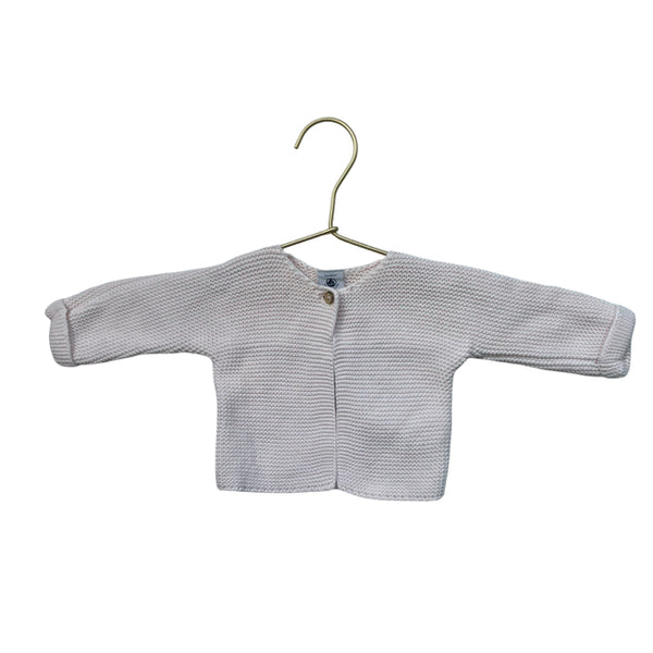 Petit Bateau Pink Cotton Cardigan Sweater - Size 3 Mo