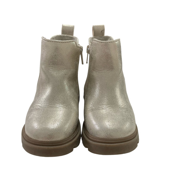 Jumping Beans Gold Metallic Ankle Boots - Size 8