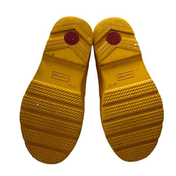 Hunter Yellow Low Rain Boots - Size US 1Y B, 2Y G (UK 13, EU 32)