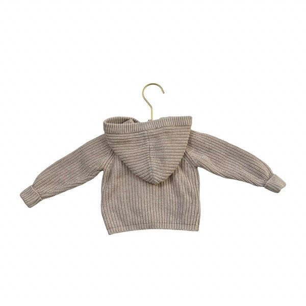 Jamie Kay Tan Cotton Hooded Cardigan Sweater - Size 3-6 Mo