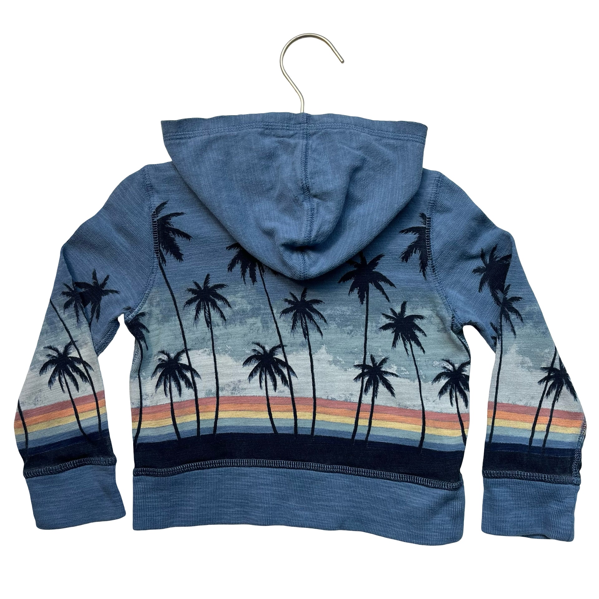 Faherty Blue Tropical Sunset Print Zip-Up Hooded Sweatshirt - Size 2T