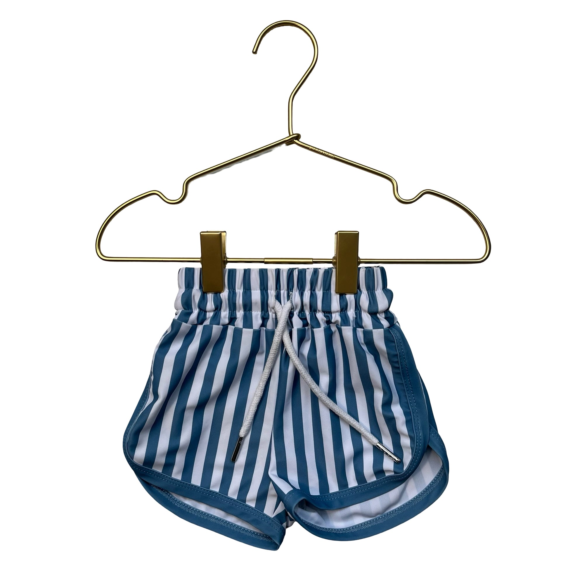 White Bear Blue & White Striped Unlined Swim Suit - Size 3-6 Mo