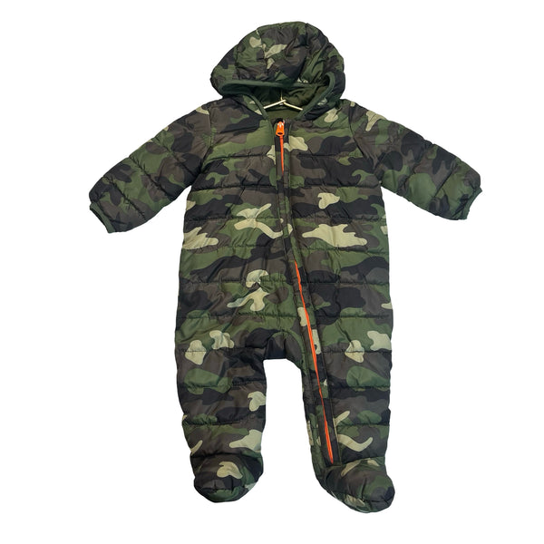 Baby Gap Green Camouflage Puffer Bunting - Size 6-12 Mo