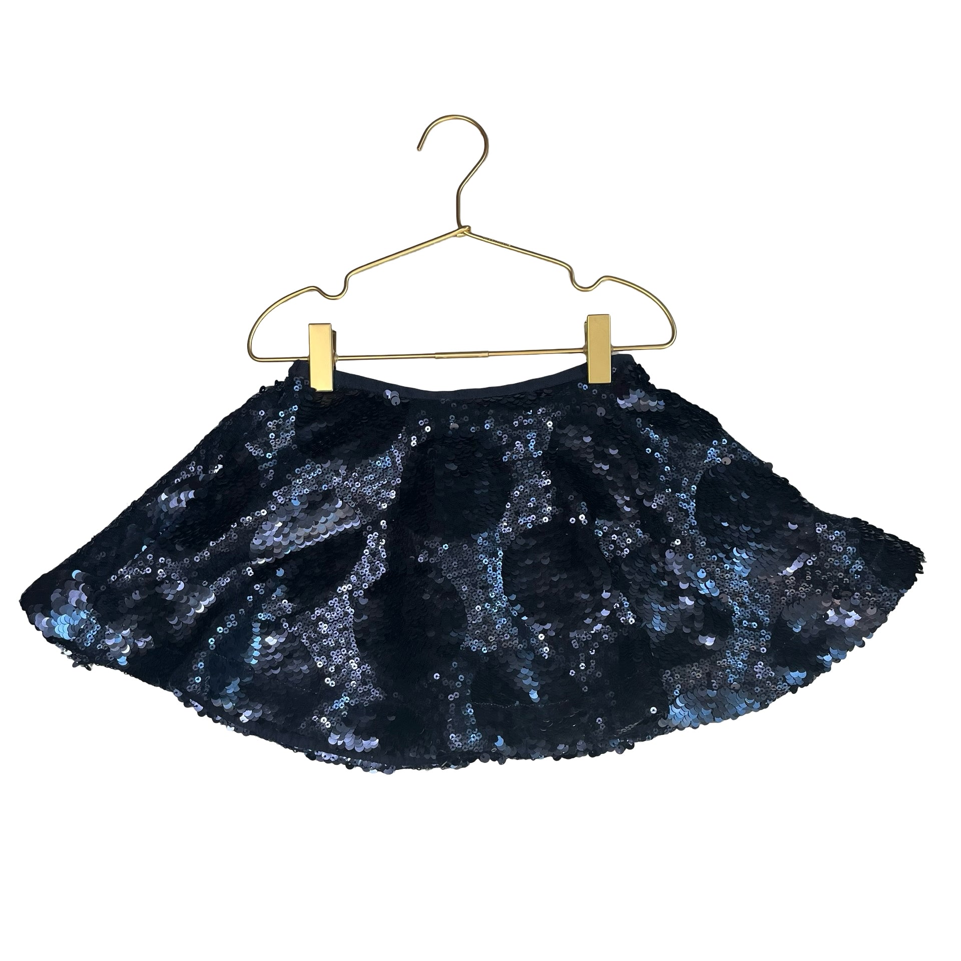 Mini Boden Navy Circle Pattern Sequin Skirt - Size 4-5