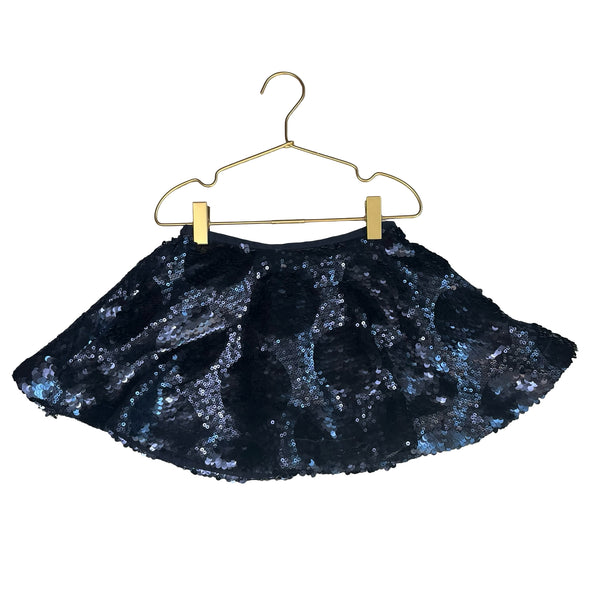 Mini Boden Navy Circle Pattern Sequin Skirt - Size 4-5