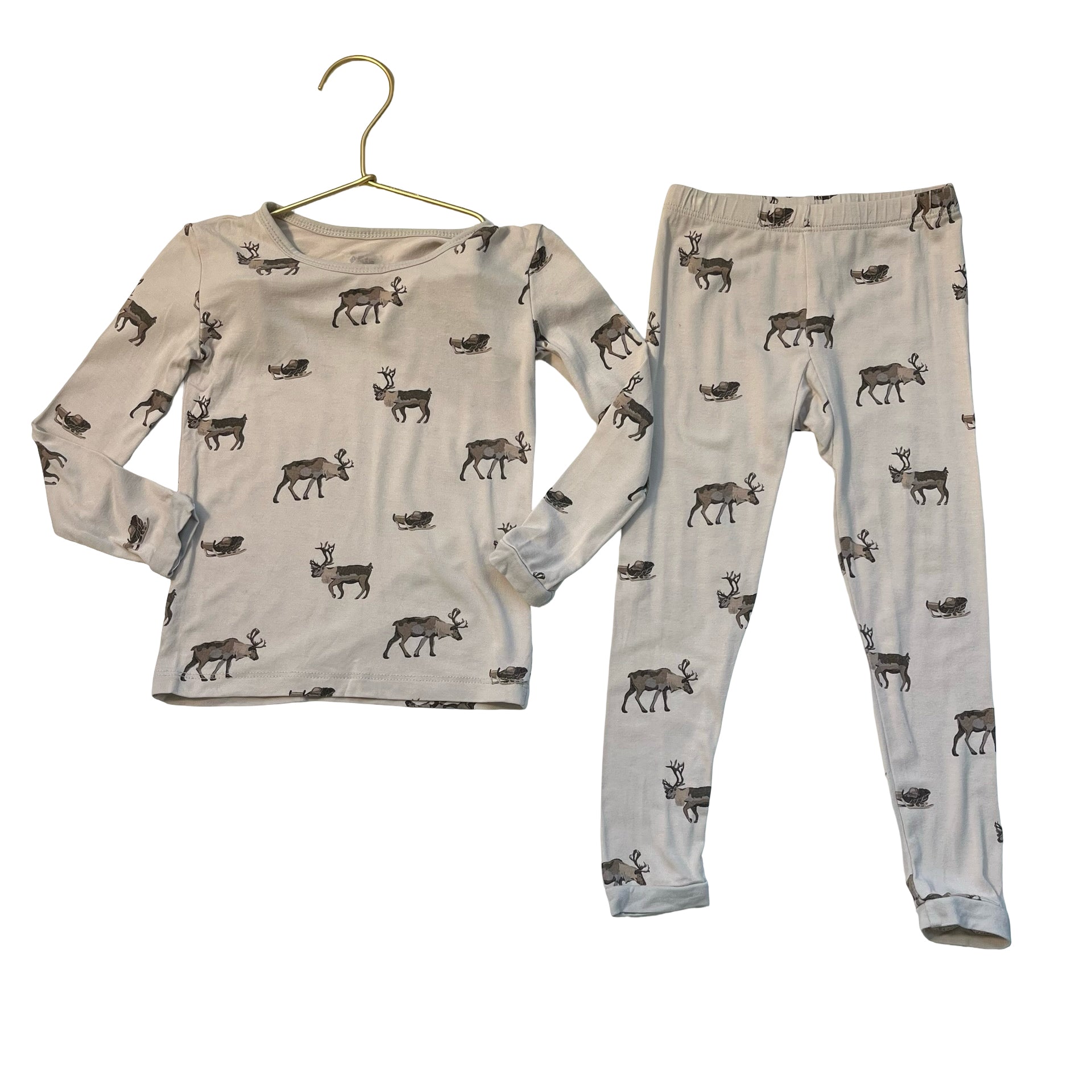 Kyte Tan Moose & Sled 2 Piece PJs - Size 2T