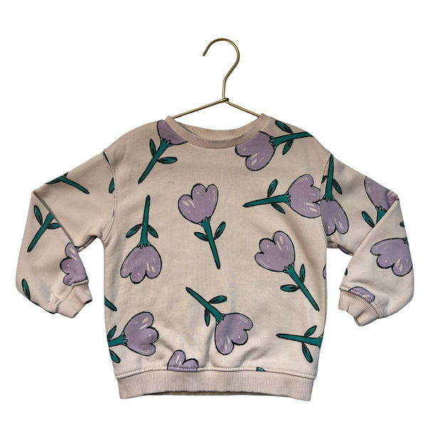 Zara Lavender Tulip Print Blush Sweatshirt - Size 3-4