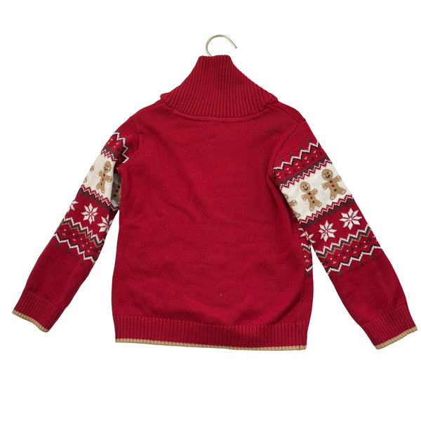 Gymboree Red Gingerbread Shawl-Neck Cotton Cardigan Sweater - Size 6