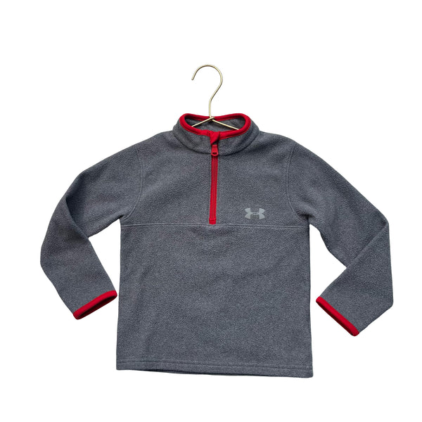Under Armour Gray Fleece Quarter-Zip Pullover - Size 4
