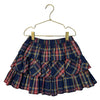 Crewcuts Navy Tartan Plaid & Metallic Ruffle Skirt - Size S 6-7