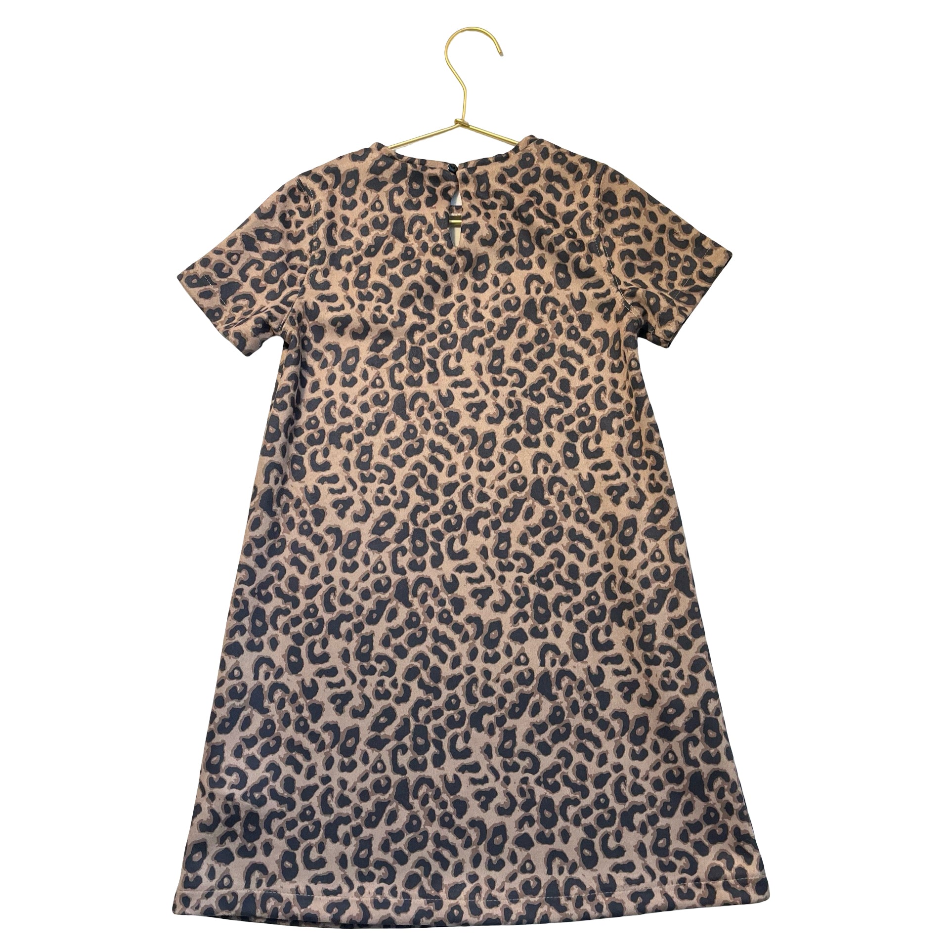 Zara Tan Leopard Print Faux Suede Dress - Size 9