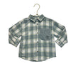 Zara Mint Green & Ivory Plaid Flannel Button Down Shirt - Size 18-24 Mo
