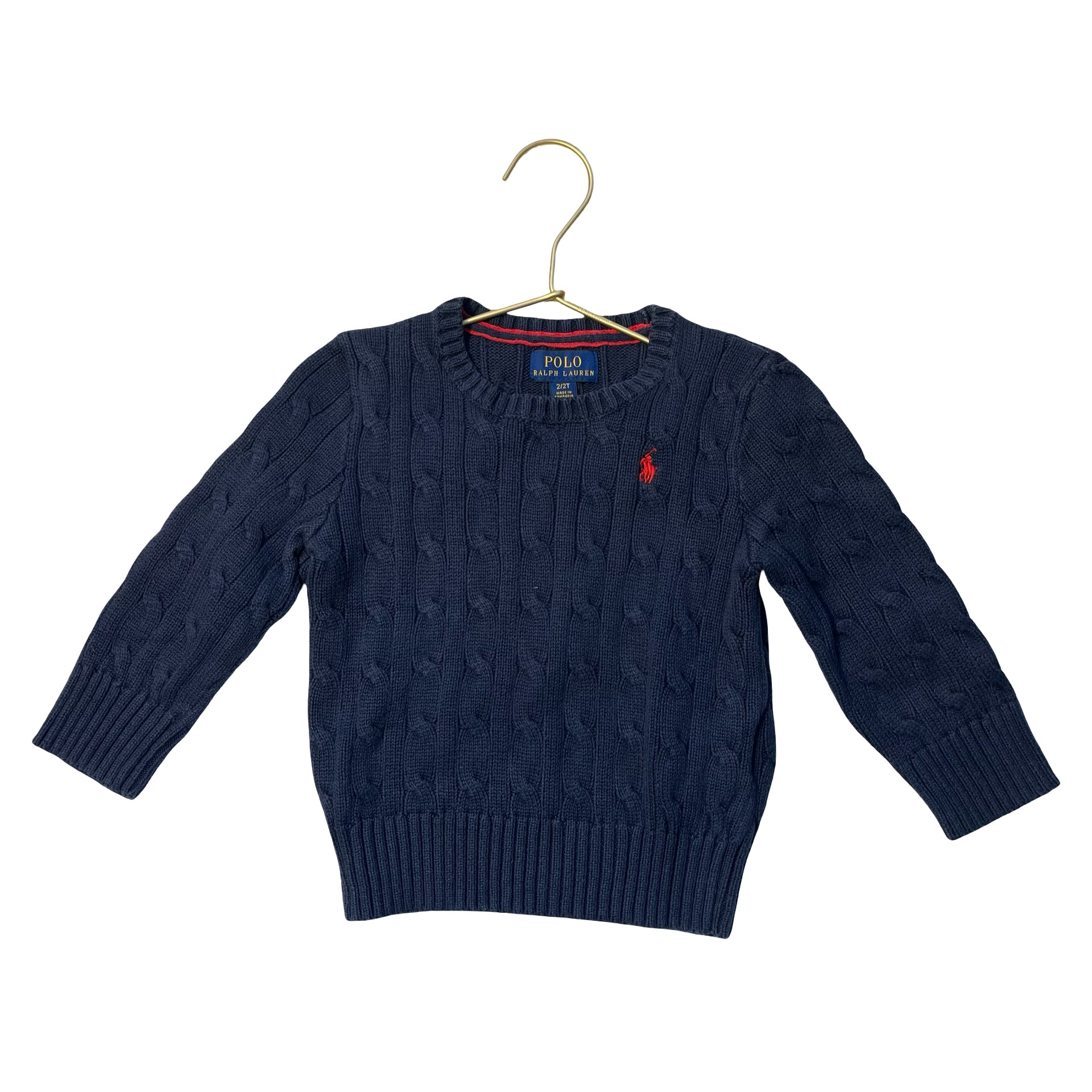 Polo Ralph Lauren Navy Cotton Cable-Knit Sweater - Size 2