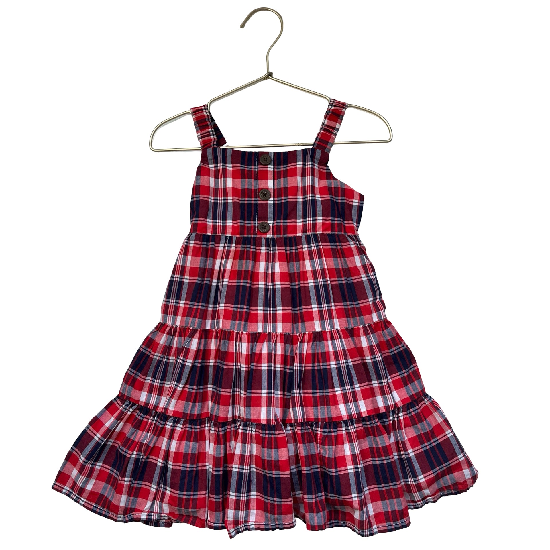 Crewcuts Red, Navy, White Plaid Dress - Size 3