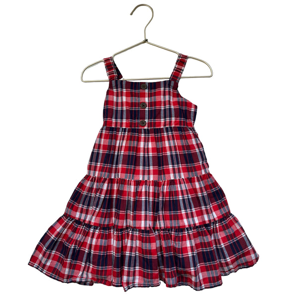 Crewcuts Red, Navy, White Plaid Dress - Size 3
