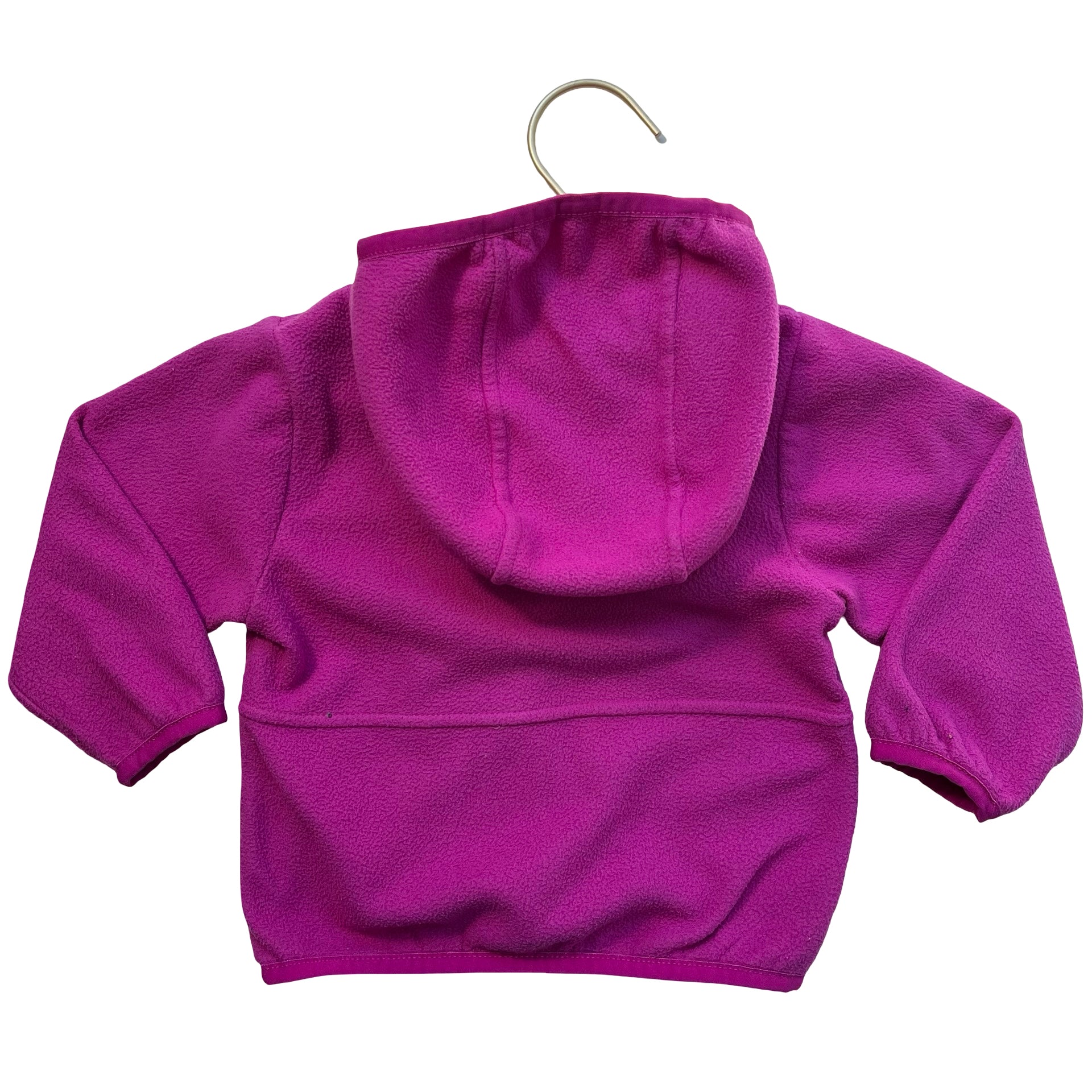 North Face Fuschia Fleece Hooded Jacket - Size 6-12 Mo