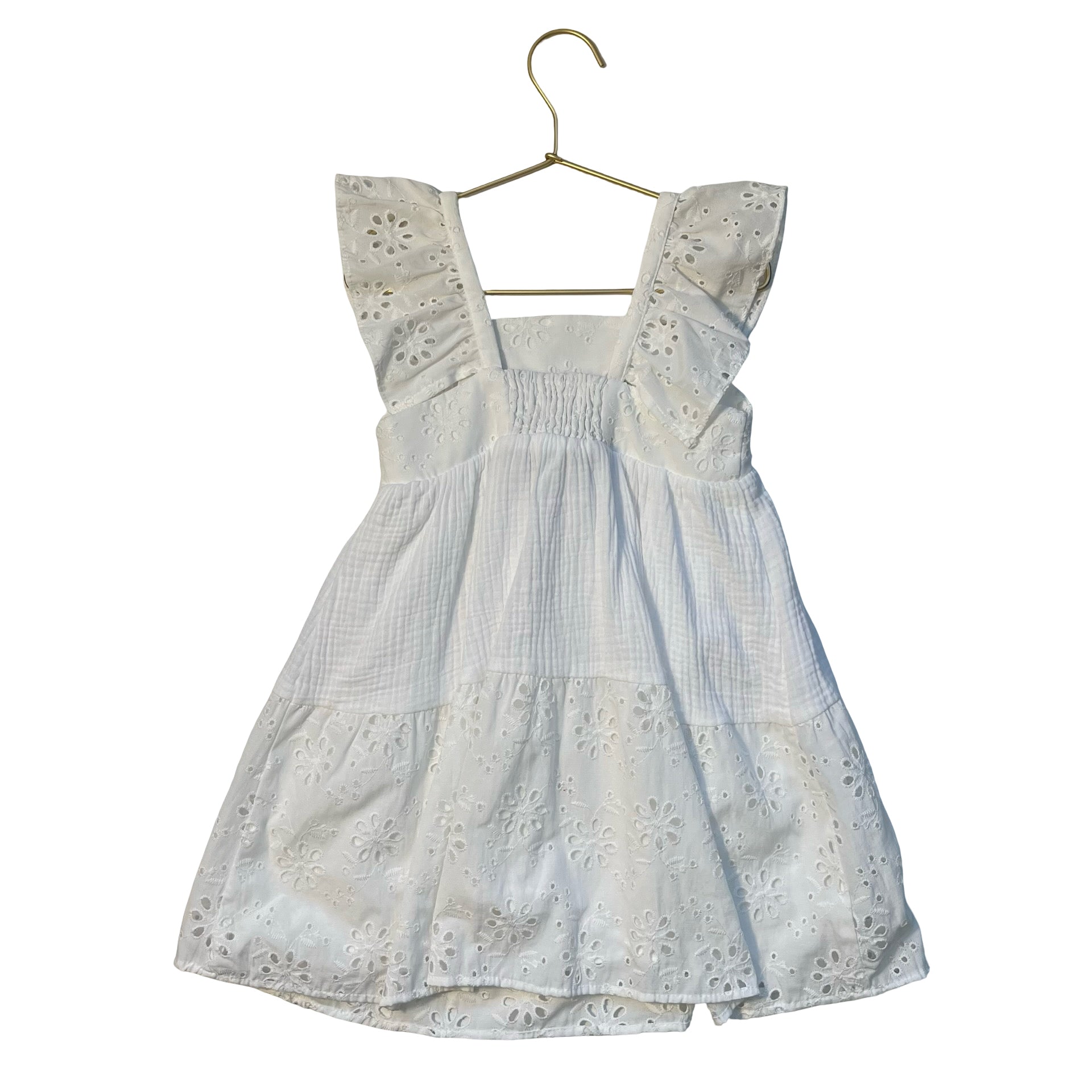 Zara White Eyelet Dress - Size 6