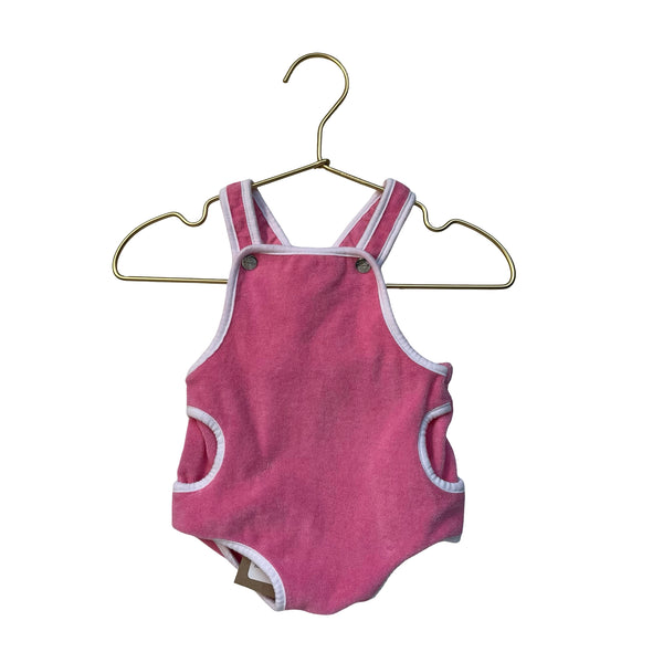 Jacadi Pink Terry Overall Bubble Romper - Size 3 Mo