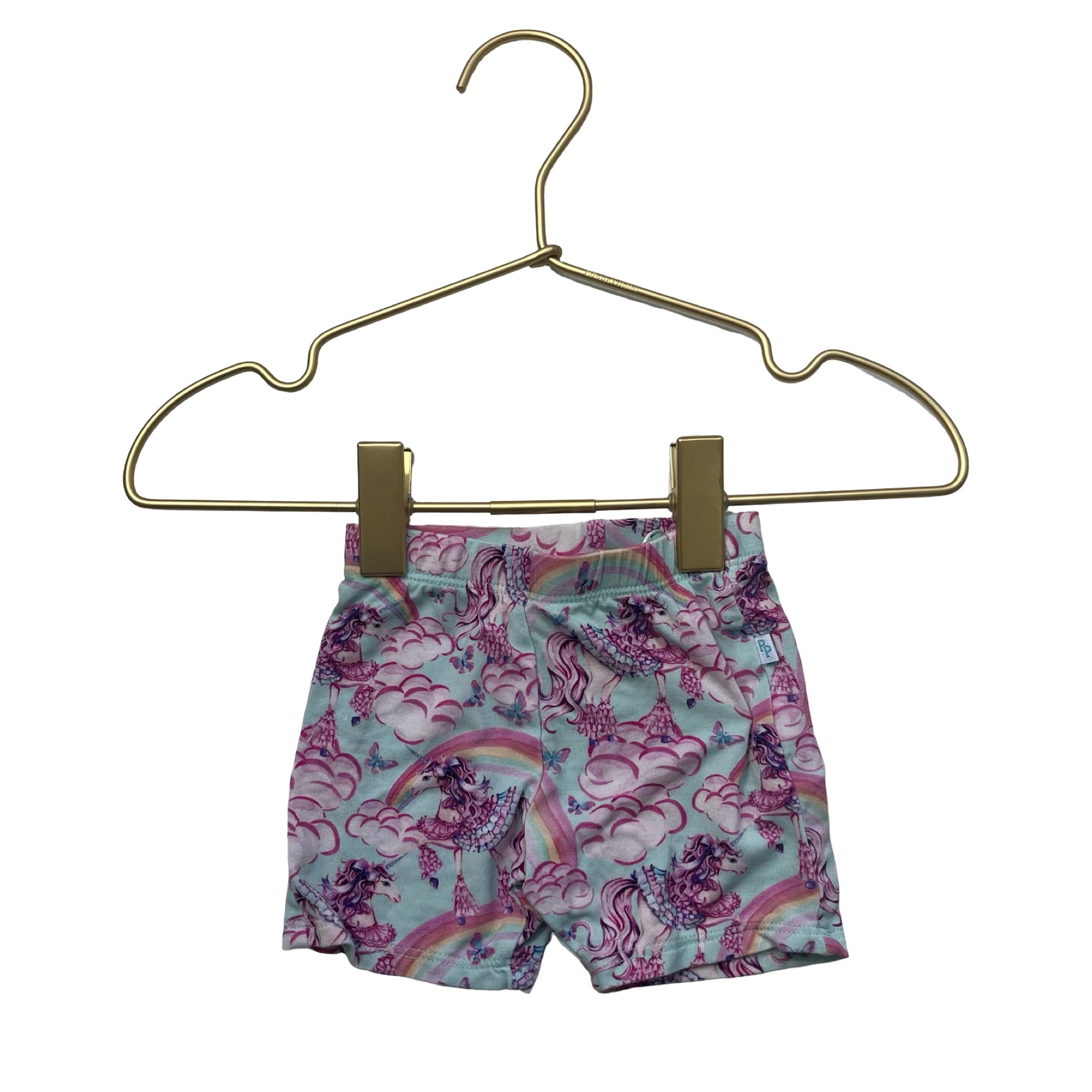 Posh Peanut Teal & Pink Unicorn Shorts - Size 3-6 Months