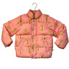 Mini Rodini Peach & Yellow Flower Bow Print Puffer Jacket - Size 6-7Y