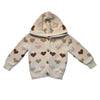 Old Navy Ivory Heart Pattern Hooded Cotton Cardigan Sweater - Size 18-24 Mo
