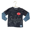 Mish Boys Distressed Black & Blue Waffle Football Graphic Shirt - Size 3