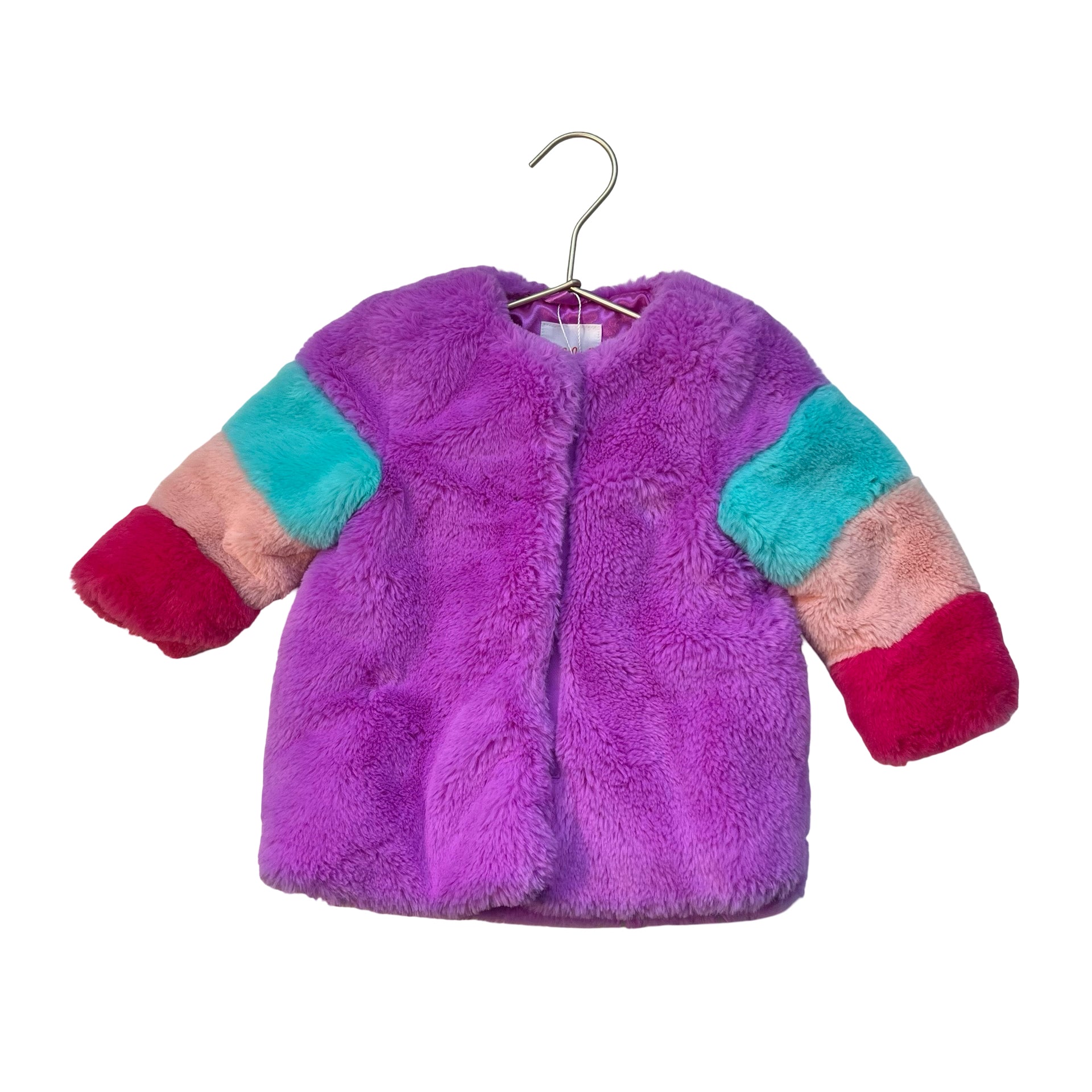 Cat & Jack Lavender & Multi-Color Faux Fur Jacket - Size 18 Mo