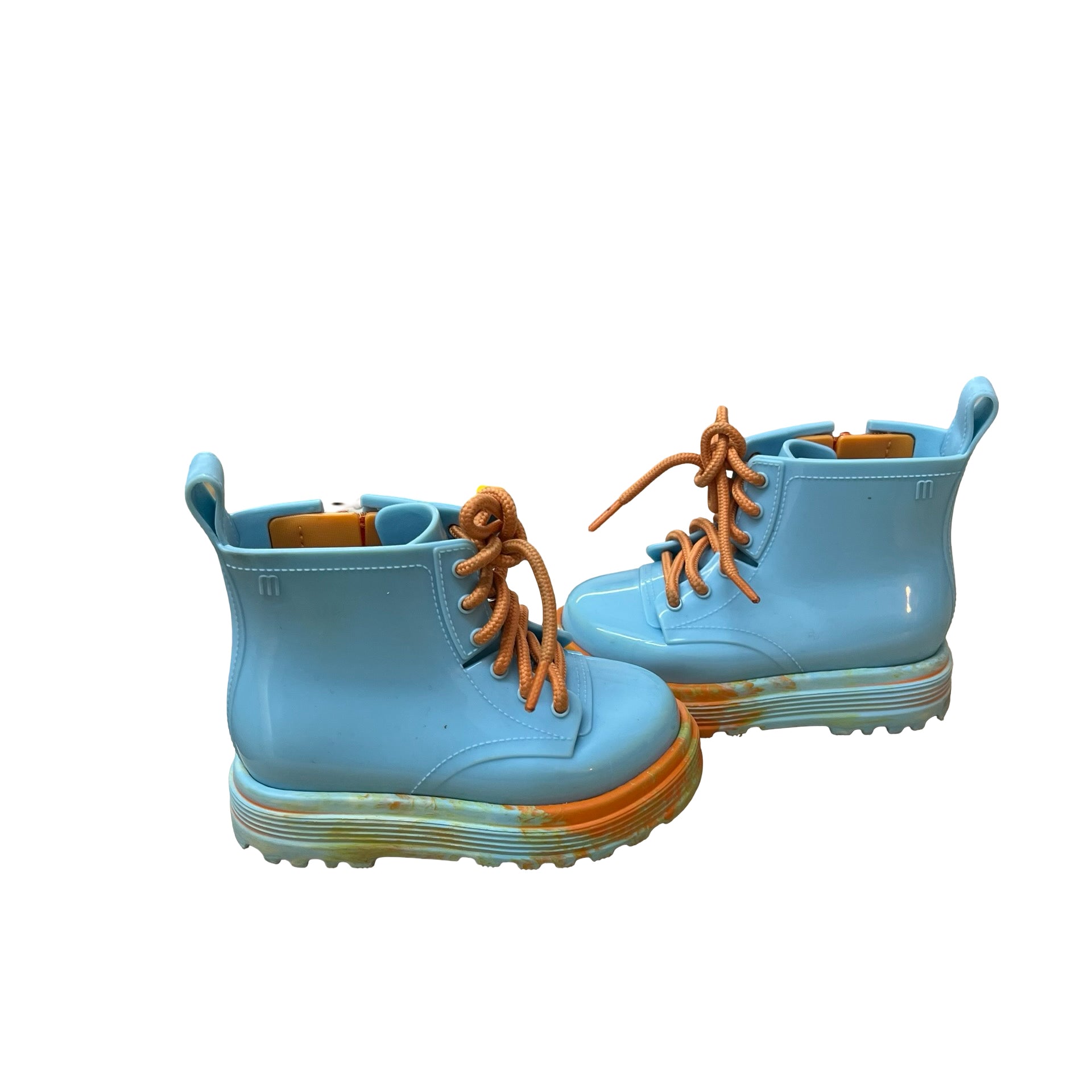 Mini Melissa Light Blue & Orange Boots - Sze 7