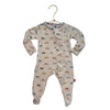 Magnetic Me Ivory & Multi-Color Tiger Print Footed PJs - Size 0-3 Mo