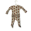 Spearmint Love Ivory Waffle Reindeer Footed One-Piece - Size 0-3 Mo