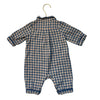 Hanna Andersson Ivory, Blue, Red Plaid Flannel One-Piece Jumpsuit - 0-3 Mo